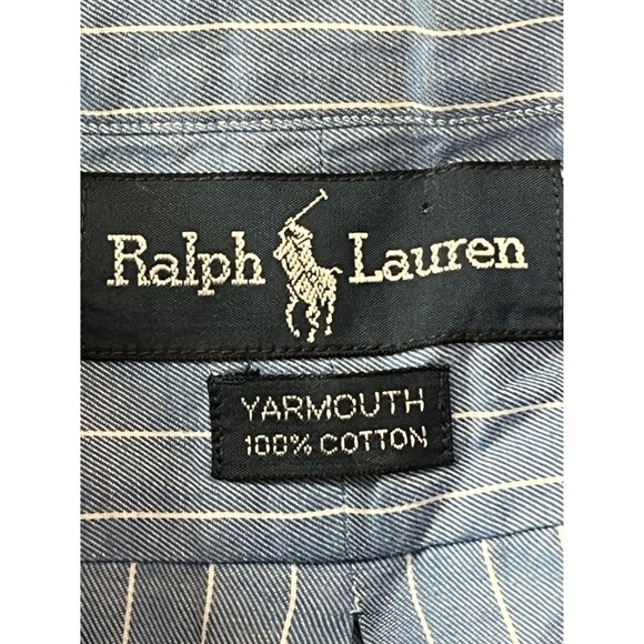 Ralph Lauren‎ Men's Button-Down Shirt, Size 16.5 36/37, Blue/White Striped - Picture 5 of 7